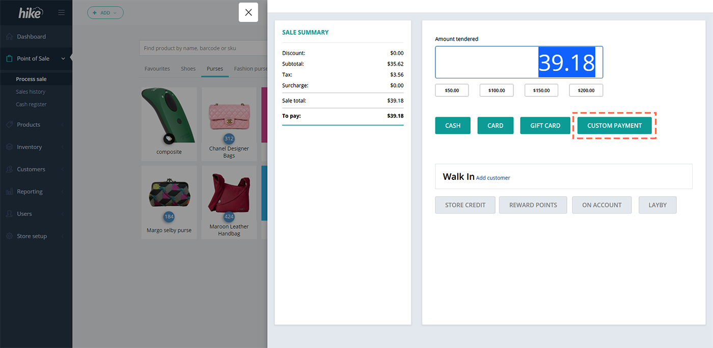 The Pay slider showing the new payment option